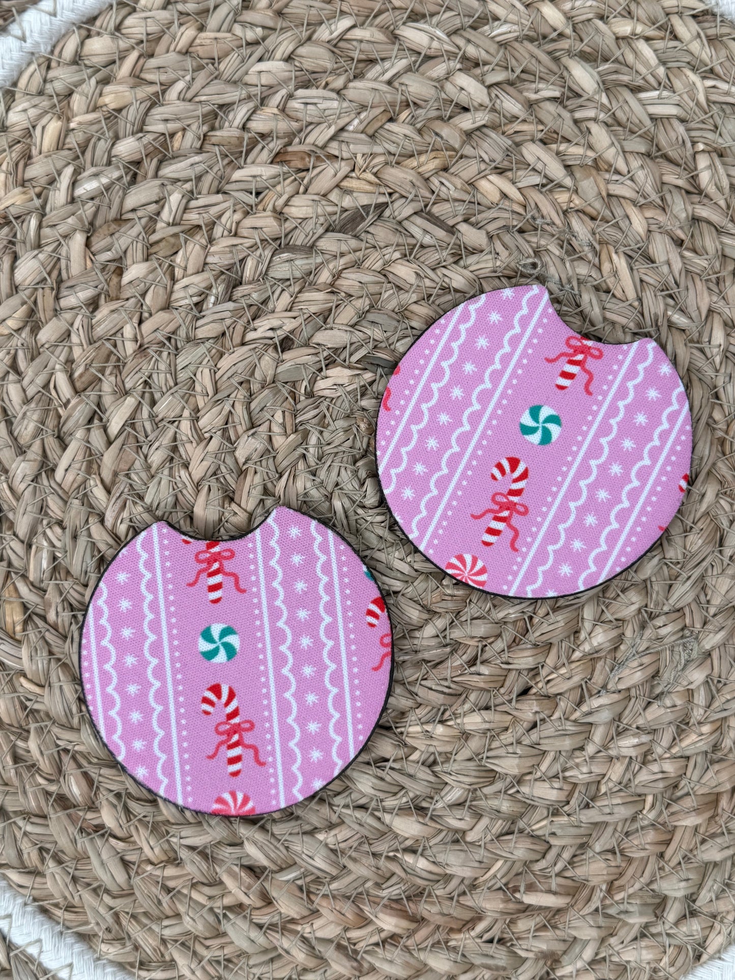 Peppermint Twist Car Coaster Set
